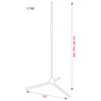 Stojan na mikrofón 98 - 160 cm - čierny