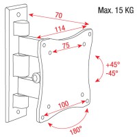 LCD-103 Adjustable wall bracket for LCD Short