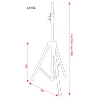 Speaker Stand 1,10-1,95m/20Kg čierny