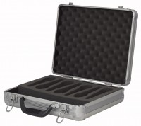 Flightcase pre 7 ks mikrofónov  strieborný