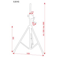 Speaker Stand Wind-Up Black  Max. Height 270 cm  Max. load 30Kg - posledný kus