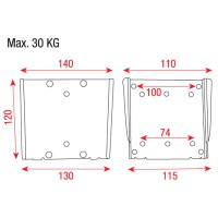 LCD-201 Adjustable wall bracket for LCD