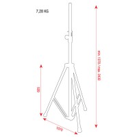 Speaker Stand 1,37 - 2,43 m/ 30 kg  čierny