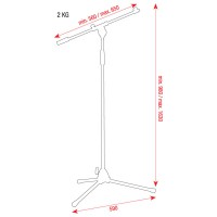 Foldable Mikrofónový stojan s ramenom strieborný
