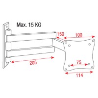 LCD-101 Adjustable wall bracket for LCD Long