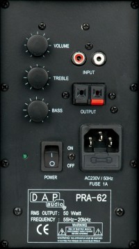DAP-Audio PRA-62 2-pásmová inštalačná reprosústava 50W so zabudovaným zosiľňovačom, čierna