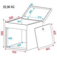 DJC-05 19" Rack with Top and Front 8HE High